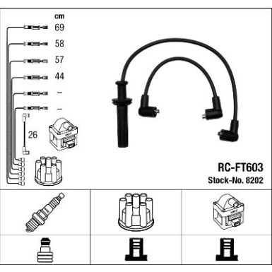 RC-FT603 NGK - Zündkabelsatz FIAT Tipo 89-92 8202