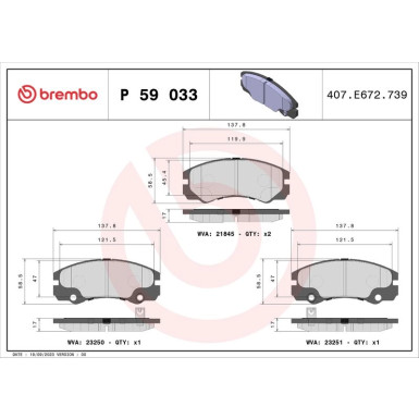 BREMBO Bremsklötze VA OPEL Frontera 98-02 PRIME LINE P 59 033 BREMBO Bremsklötze VA OPEL Frontera 98-02 PRIME LINE P 59 033