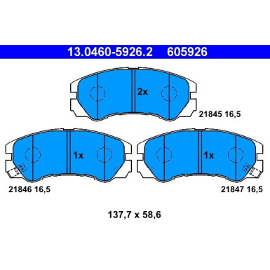 Bremsbelagsatz Opel P. Frontera 2.2-3.2 92 13.0460-5926.2 Bremsbelagsatz Opel P. Frontera 2.2-3.2 92 13.0460-5926.2