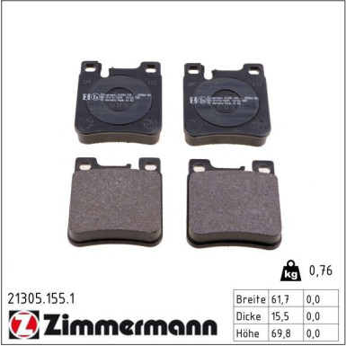 ZIMMERMANN Bremsbeläge 21305.155.1