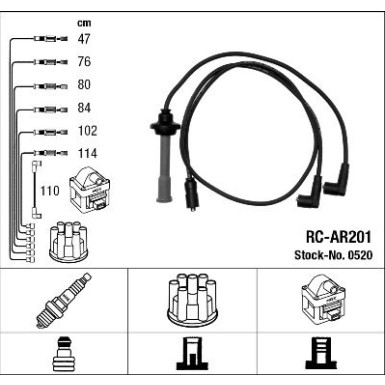 NGK Zündleitungssatz 0520