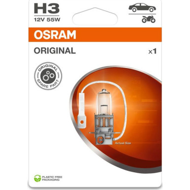 H3 12V 55W PK22s – OSRAM Glühlampe im Blisterpack