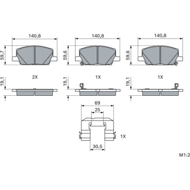 Bremsklötze VA OPEL Mokka 12 0 986 424 896