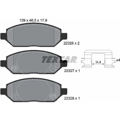 Bremsbelagsatz Opel P. Karl 1.0 15 2232601 Bremsbelagsatz Opel P. Karl 1.0 15 2232601