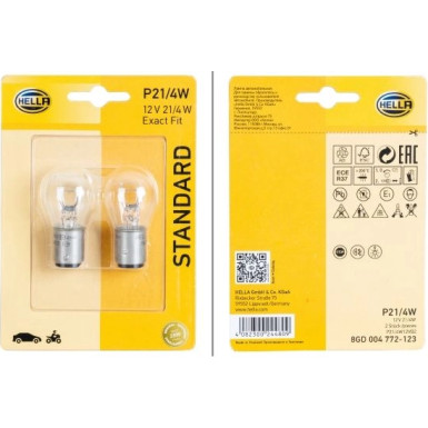 HELLA Glühlampe, Brems-/Schlußlicht 8GD 004 772-123 HELLA Glühlampe, Brems-/Schlußlicht 8GD 004 772-123