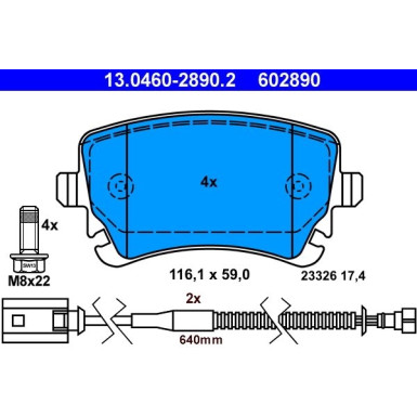 Bremsbelagsatz Vw T. Phaeton 3.0-6.0 4Motion 02-16 13.0460-2890.2