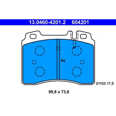 Bremsbelagsatz Db P. W124/W201/W210 90-02 13.0460-4201.2 Bremsbelagsatz Db P. W124/W201/W210 90-02 13.0460-4201.2