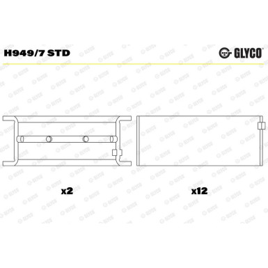 GLYCO Kurbelwellenlager H949/7 STD