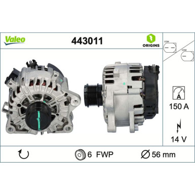 Generator Valeo Origins New OE TECHNOLOGIE 443011 Generator Valeo Origins New OE TECHNOLOGIE 443011