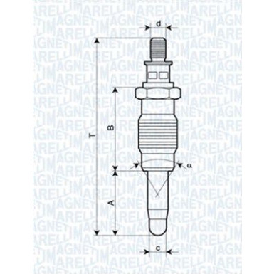 MAGNETI MARELLI Glühkerze 062900005304 MAGNETI MARELLI Glühkerze 062900005304