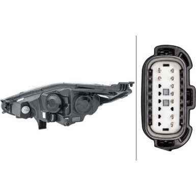 Scheinwerfer R H1/H7+MOT+TGFL LED CHR HELL PQ 1EL 354 803-061