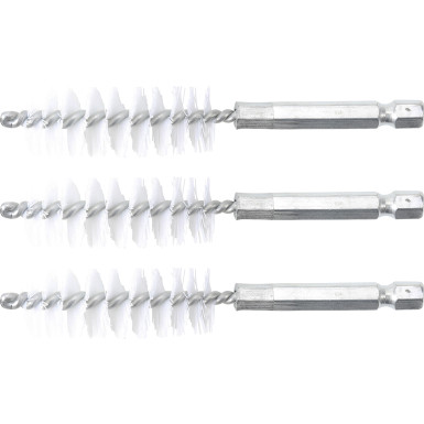 BGS Nylonbürste 17 mm Antrieb Außensechskant 6,3 mm (1/4 ) 3-tlg 3078-17-N