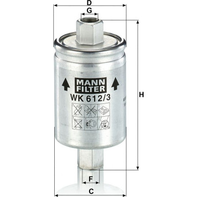 Mann & Hummel Kraftstofffilter PKW WK 612/3