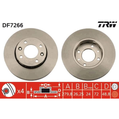 Bremsscheibe Kia P. Carens DF7266
