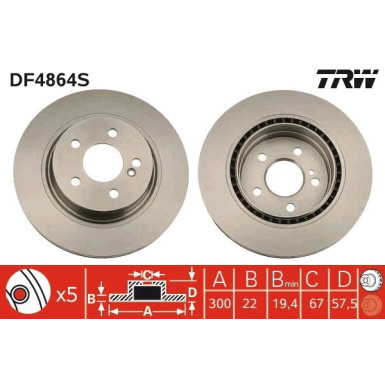 Bremsscheibe Db T. W204/C204/S204/C207/A207 1,8-5,5 07 DF4864S Bremsscheibe Db T. W204/C204/S204/C207/A207 1,8-5,5 07 DF4864S