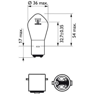 S2 12V 35/35Watt Ba20d Mopedlampe 12728C1