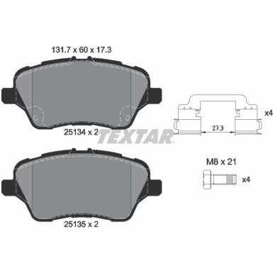 Bremsbelagsatz Ford P. Fiesta 12-/Transit Courier 14-/B-Max 2513402 Bremsbelagsatz Ford P. Fiesta 12-/Transit Courier 14-/B-Max 2513402