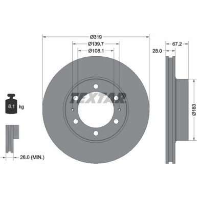 Bremsscheibe Toyota P. Land Cruiser 02- 318Mm 92230403