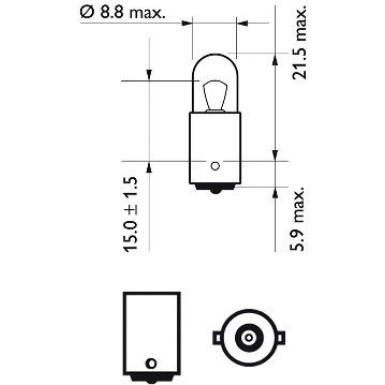 T4W 12V.4W.BA9s Lampe 12929CP