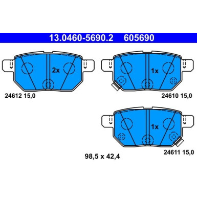 Bremsbelagsatz, Scheibenbremse 13.0460-5690.2 Bremsbelagsatz, Scheibenbremse 13.0460-5690.2