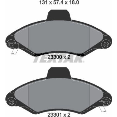 Bremsbelagsatz Ford P. Escort 90 2330002 Bremsbelagsatz Ford P. Escort 90 2330002