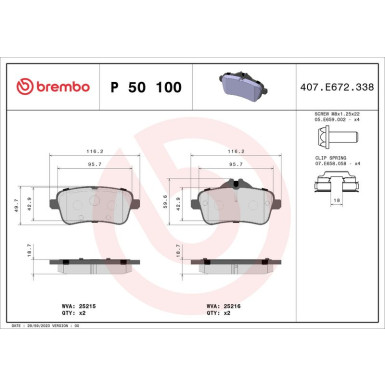 BREMBO Bremsklötze HA MERCEDES ML 11 PRIME LINE P 50 100 BREMBO Bremsklötze HA MERCEDES ML 11 PRIME LINE P 50 100