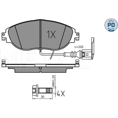 Bremsbelagsatz, Scheibenbremse MEYLE-PD: Advanced performance and design 025 251 1720/PD Bremsbelagsatz, Scheibenbremse MEYLE-PD: Advanced performance and design 025 251 1720/PD