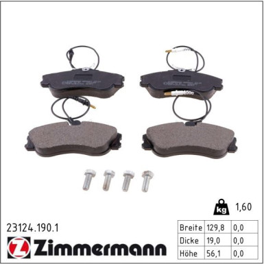ZIMMERMANN Bremsbeläge 23124.190.1