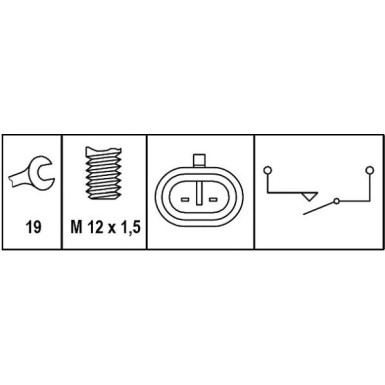 HELLA Schalter, Rückfahrleuchte 6ZF 008 621-261 HELLA Schalter, Rückfahrleuchte 6ZF 008 621-261