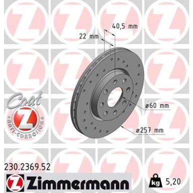 40 481 042 Sport Bremsscheibe VA Sport 230.2369.52 40 481 042 Sport Bremsscheibe VA Sport 230.2369.52