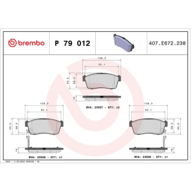 BREMBO Bremsklötze VA P 79 012
