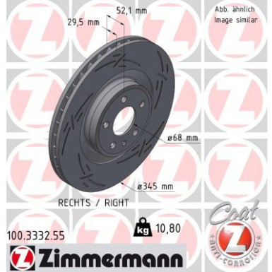 ZIMMERMANN Bremsscheibe 100.3332.55 ZIMMERMANN Bremsscheibe 100.3332.55
