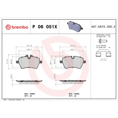 BREMBO Bremsklötze Xtra VA MINI Cabriolet 01-15 XTRA LINE P 06 051X BREMBO Bremsklötze Xtra VA MINI Cabriolet 01-15 XTRA LINE P 06 051X