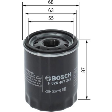 Ölfilter ALFA Mito,LANCIA,FIAT 08 F 026 407 347 Ölfilter ALFA Mito,LANCIA,FIAT 08 F 026 407 347
