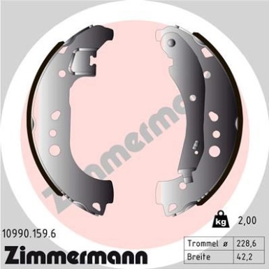 ZIMMERMANN Bremsbackensatz 10990.159.6 ZIMMERMANN Bremsbackensatz 10990.159.6