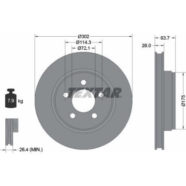 Bremsscheibe Jeep Cherokee 08 PRO 92203303