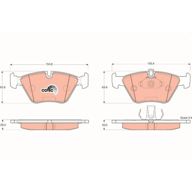 Bremsklötze VA BMW E46,E39 95 COTEC GDB1404