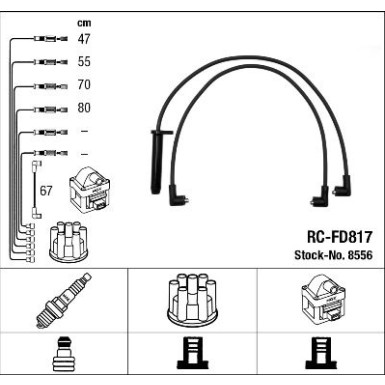 RC-FD817 NGK - Zündkabelsatz FORD Sierra Kombi 89-93 8556