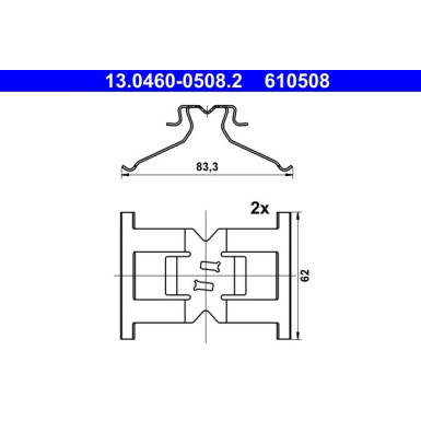 Zusatzsatz, Scheibenbremsbelag 13.0460-0508.2 Zusatzsatz, Scheibenbremsbelag 13.0460-0508.2