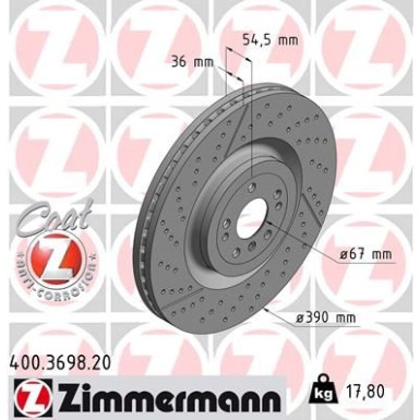 15 481 190 Bremsscheibe VA 400.3698.20