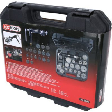 KS TOOLS Bremszylinder-Kolben-Werkzeugsatz mit Pneumatikspindel, 18-teilig 150.2000