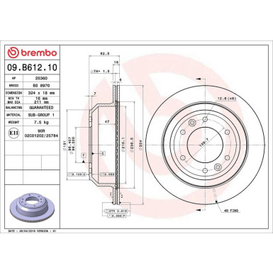 80 482 028 Bremsscheibe HA 09.B612.10
