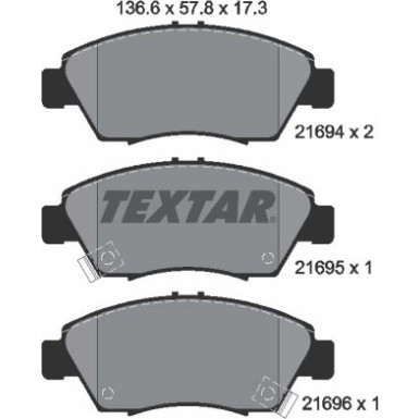 Bremsbelagsatz Honda P. Civic 94-/01-/Crx 92- Akebono/Crx 92 2169401 Bremsbelagsatz Honda P. Civic 94-/01-/Crx 92- Akebono/Crx 92 2169401
