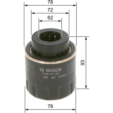 Ölfilter AUDI,SEAT,SKODA,VW F 026 407 183 Ölfilter AUDI,SEAT,SKODA,VW F 026 407 183