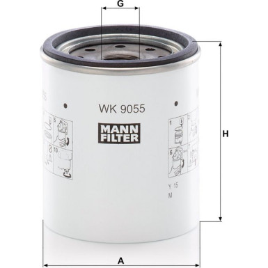 Mann & Hummel Kraftstofffilter PKW JEEP Cherokee 2.5 TD 88-01 WK 9055 z