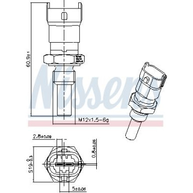 NISSENS Sensor, Kühlmitteltemperatur 207019 NISSENS Sensor, Kühlmitteltemperatur 207019