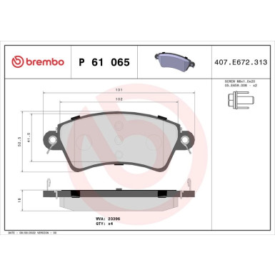 BREMBO Bremsklötze VA P 61 065 BREMBO Bremsklötze VA P 61 065