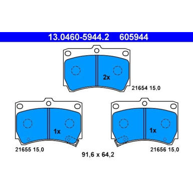 Bremsbelagsatz Kia P. Rio 1.3/1.5 16V 00-05 13.0460-5944.2 Bremsbelagsatz Kia P. Rio 1.3/1.5 16V 00-05 13.0460-5944.2