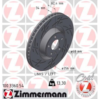 ZIMMERMANN Bremsscheibe 100.3360.54 ZIMMERMANN Bremsscheibe 100.3360.54