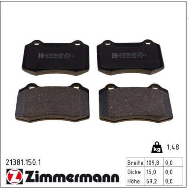 ZIMMERMANN Bremsbeläge 21381.150.1